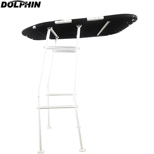 Dolphin Pro Economic T Top  White Coated Frame w/ black canopy